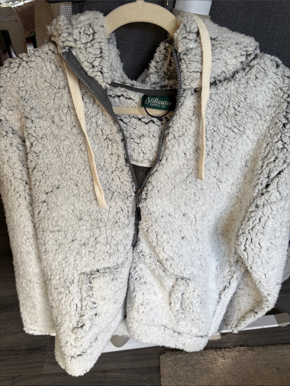 Stillwater Supply Co. Women's Cream Sherpa Zip-Up Hoodie NWOT
